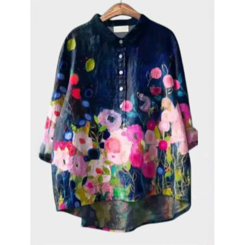 2025 новая независимая станция Европейская и американская кросс-бордерная повседневная рубашка с длинным рукавом, гавайская рубашка с длинным рукавом с животным принтом