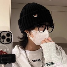 男士帽子冬季小狗毛线帽男生冷帽针织帽秋冬棉帽女大头围2025新款