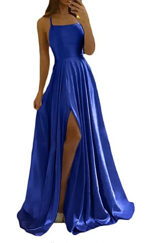 Amazon vestido de dama de honor europeo y americano vestido largo adelgazamiento fuera del hombro novias bola vestido formal simple sexy Split