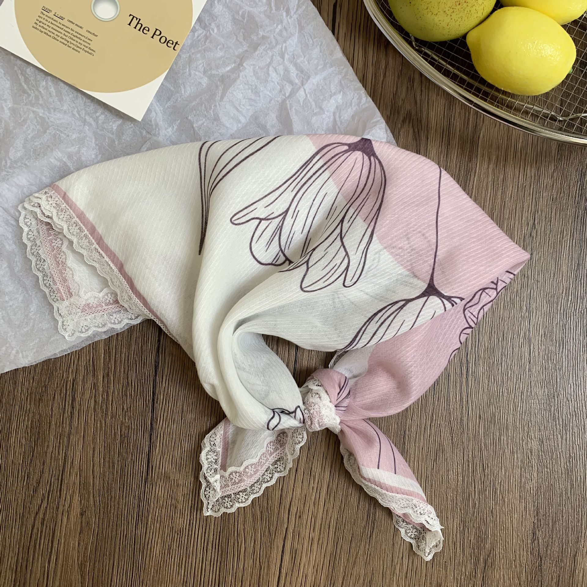 Buñuelo de seda cuello pequeño buñuelo cuadrado primavera y verano nueva moda decoración buñuelo de cuello paquete buñuelo de cabeza buñuelo de verano buñuelo de cabello buñuelo de cabello