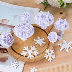 Snowflake Fondant Mold Christmas Spring Press Mold Cookie Cutter Cake DIY Home Baking Tools 3-Pack