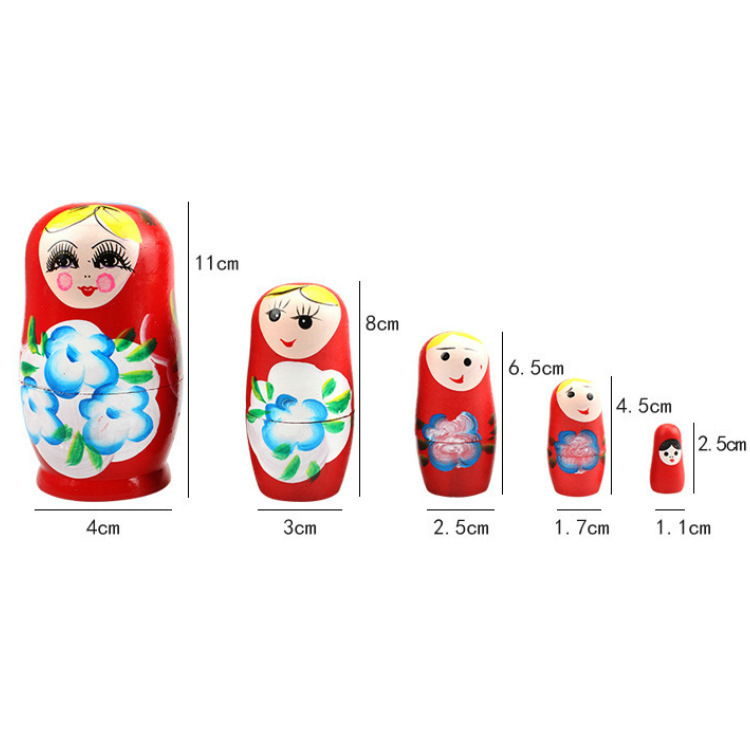 観光工芸品の木のロシアのペンキの5層の色絵の子供のおもちゃの露店はとても人気があります。|undefined