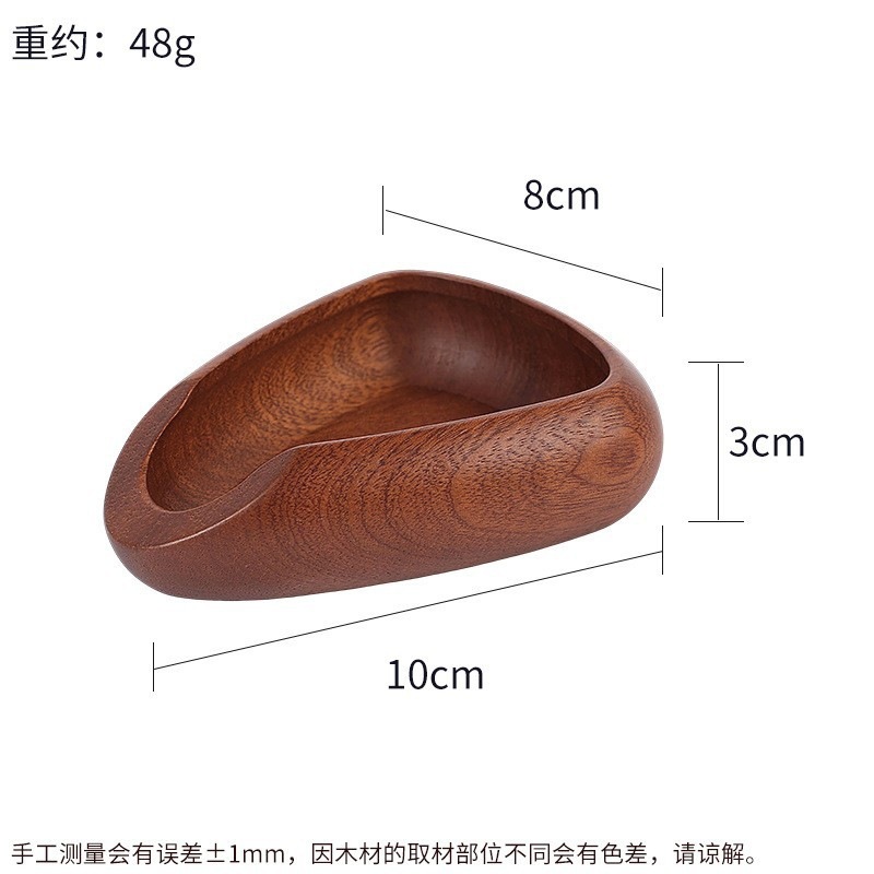 Plato de granos de café de madera sólida, bandeja de pesado y empaquetado, accesorios de café de fabricación manual, bandeja de polvo de madera creativa, molino de granos doméstico