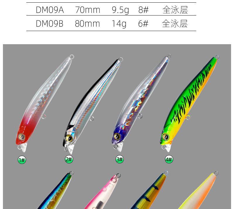 8 Colors Sinking Minnow Fishing Lures Hard Baits Fresh Water Bass Swimbait Tackle Gear