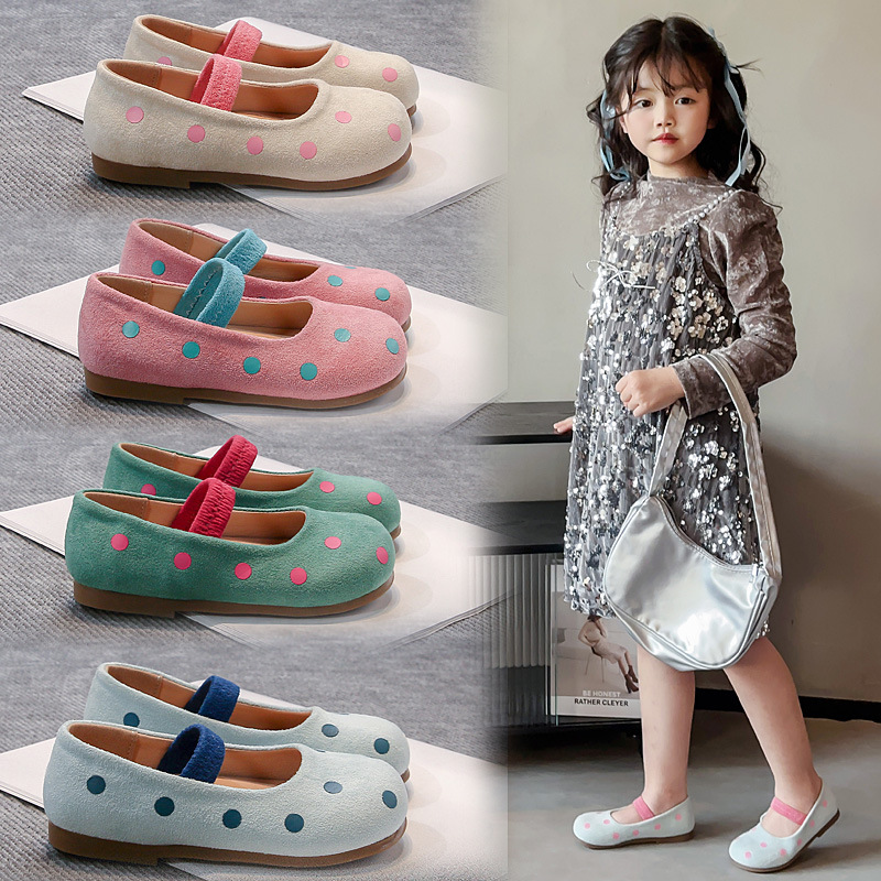 Women's Treasure Leather Shoes 2025 Spring and Autumn New Ballet Round Head Small Ladyshoes Girls Shoes Princess Women's Treasure Dopamine Polka