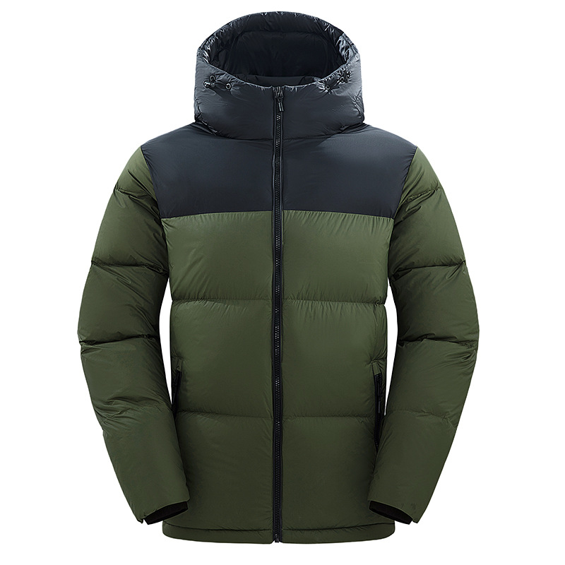 Chaqueta de plumón transfronteriza para hombres pareja de invierno abrigo corto para hombres con pelusa gruesa calentadora chaqueta de plumón para hombres a prueba de frío