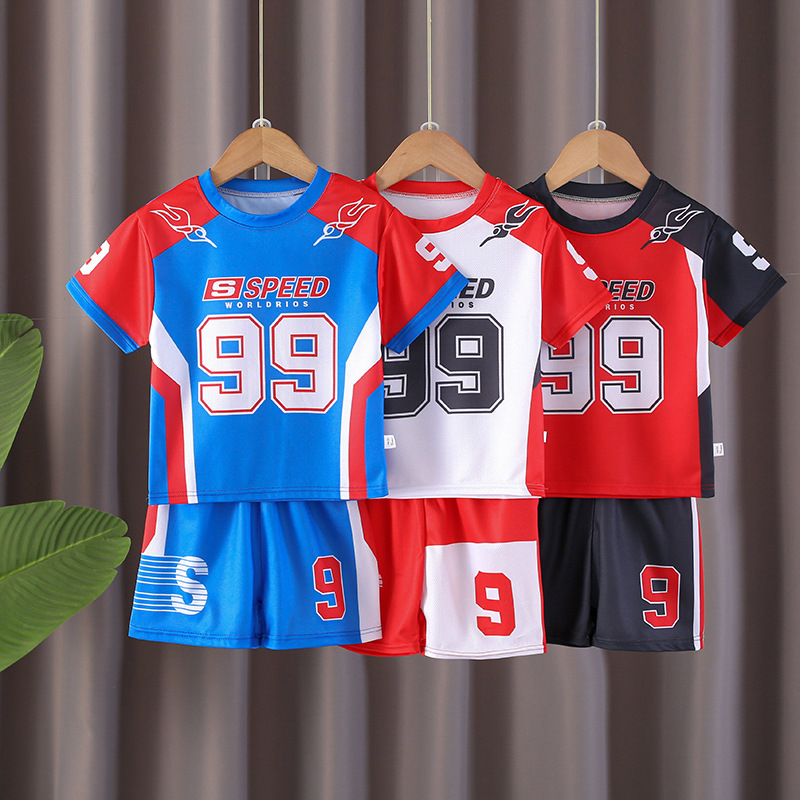 2026 Children's Sports Suit Men's Motorcycle Suit Summer Mesh Shorts Quick-Drying Suit Summer Wear