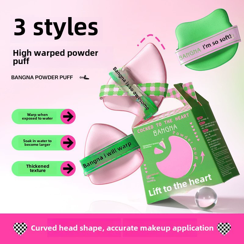 Powder Puff Set 3-Pack, Dual-Use Super Thick Makeup Sponge, Hydrophilic Polyurethane, Boxed