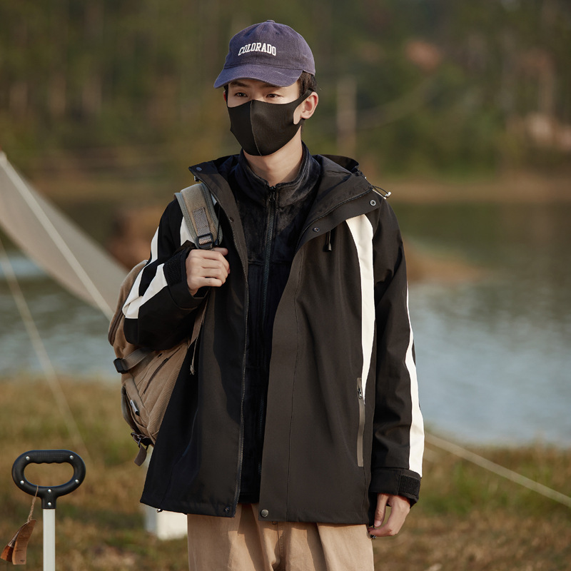 24-летние новые куртки для мужчин и женщин на открытом воздухе три в одном съемная зимняя одежда женские два комплекта для спорта на открытом воздухе