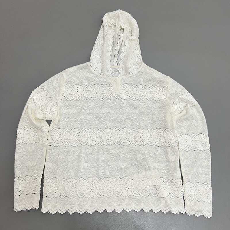 High-Quality Recommended White Lace Hooded Sweatshirt for Women, Long-Sleeve Crochet Base Shirt, Versatile Gentle Style Top, New Spring and Autumn Model