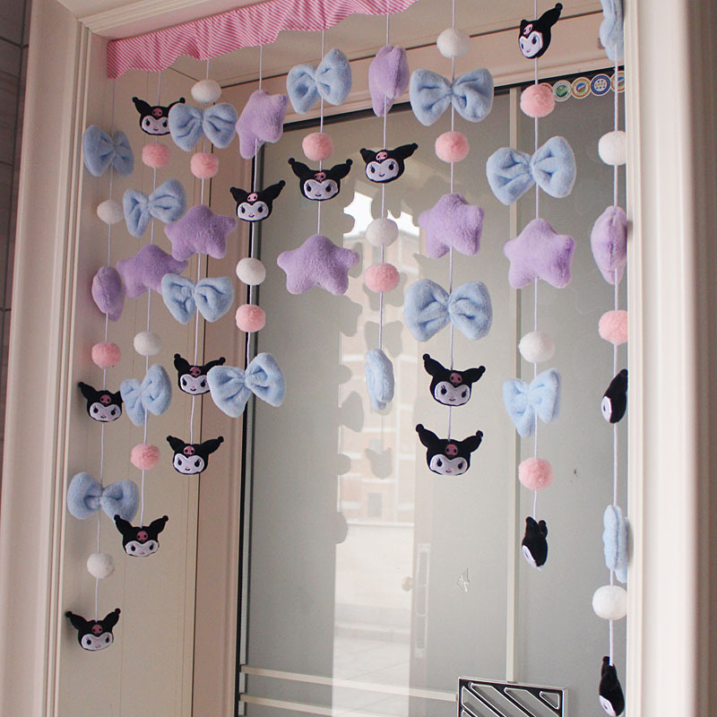 Girl heart ins cute cartoon decorative curtain door curtain handmade fabric diy all-match accessories bead curtain hanging curtain
