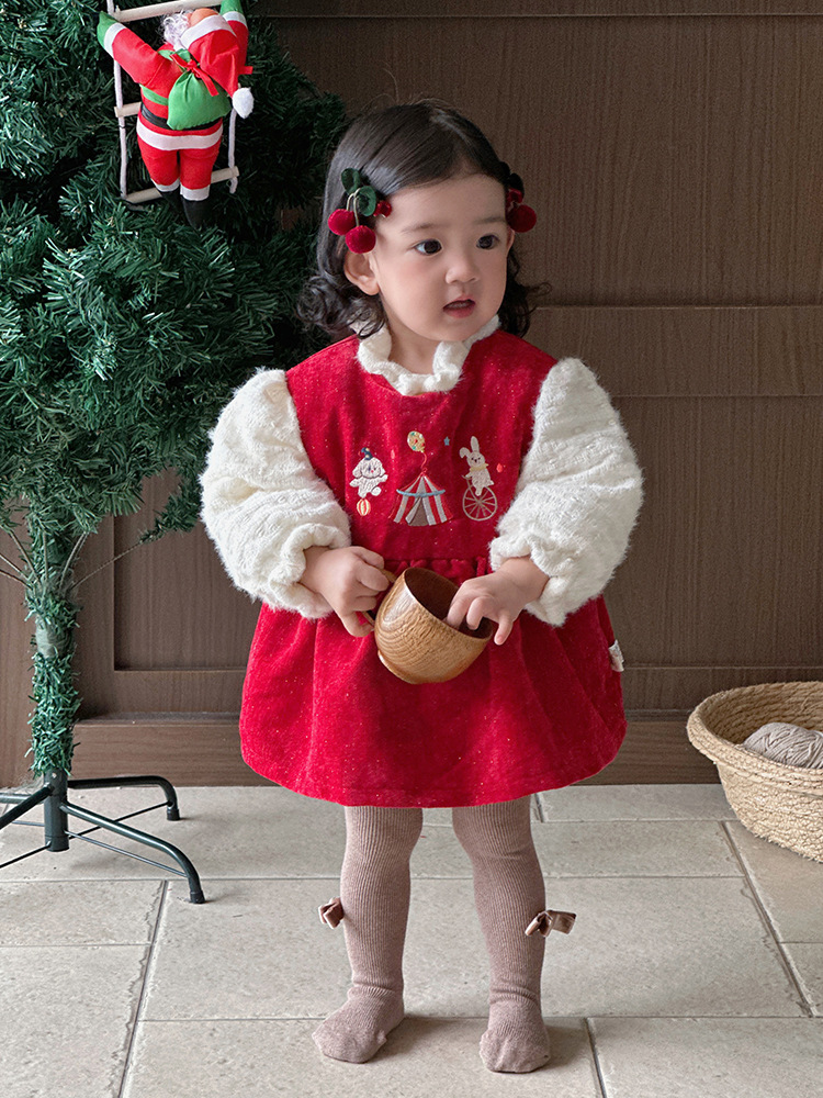 Ropa de invierno para bebés, ropa de algodón, bebé, conejo, circo, mamelucos gruesos, luna llena, cien días, ropa exterior