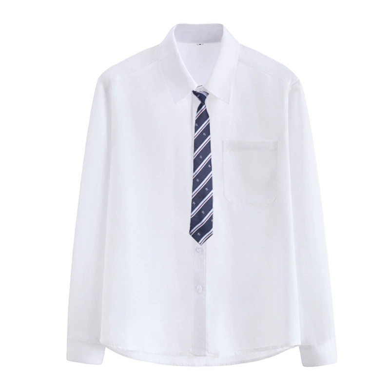 Uniform, shirt, student pleated skirt, set, long-sleeve, brace, with embroidery
