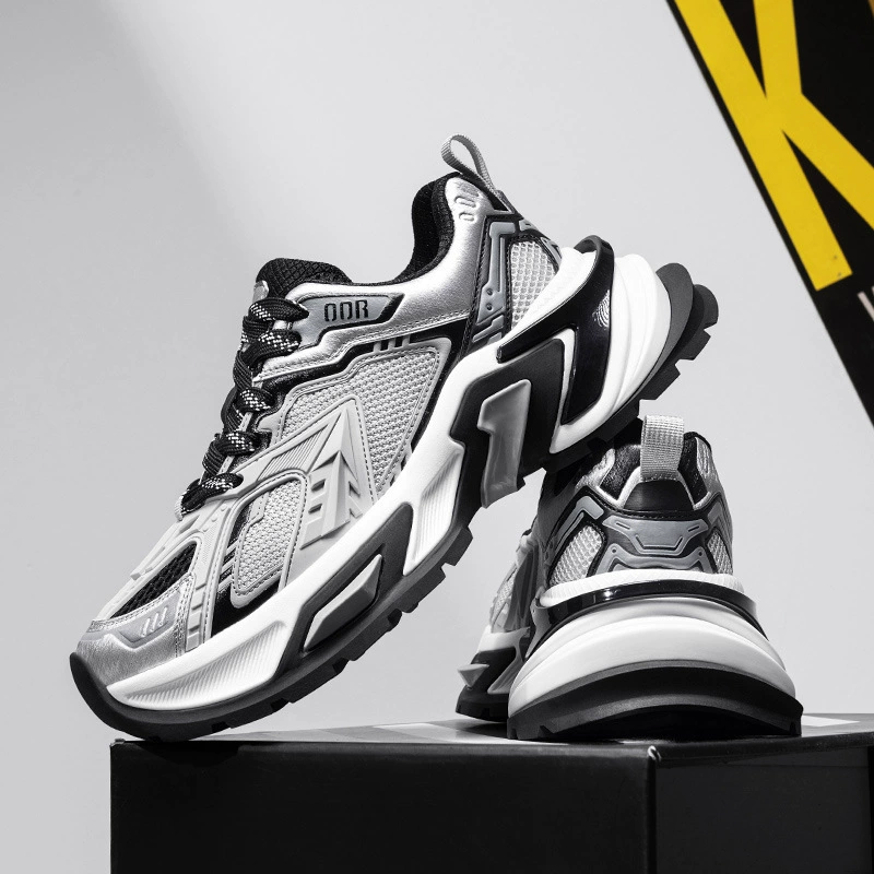 Кроссовки Paris Mecha Dad Shoes 2025 Лето Новая модная тенденция Толстая подошва Увеличение роста Спортивная обувь Нишевый дизайн Мужские кроссовки