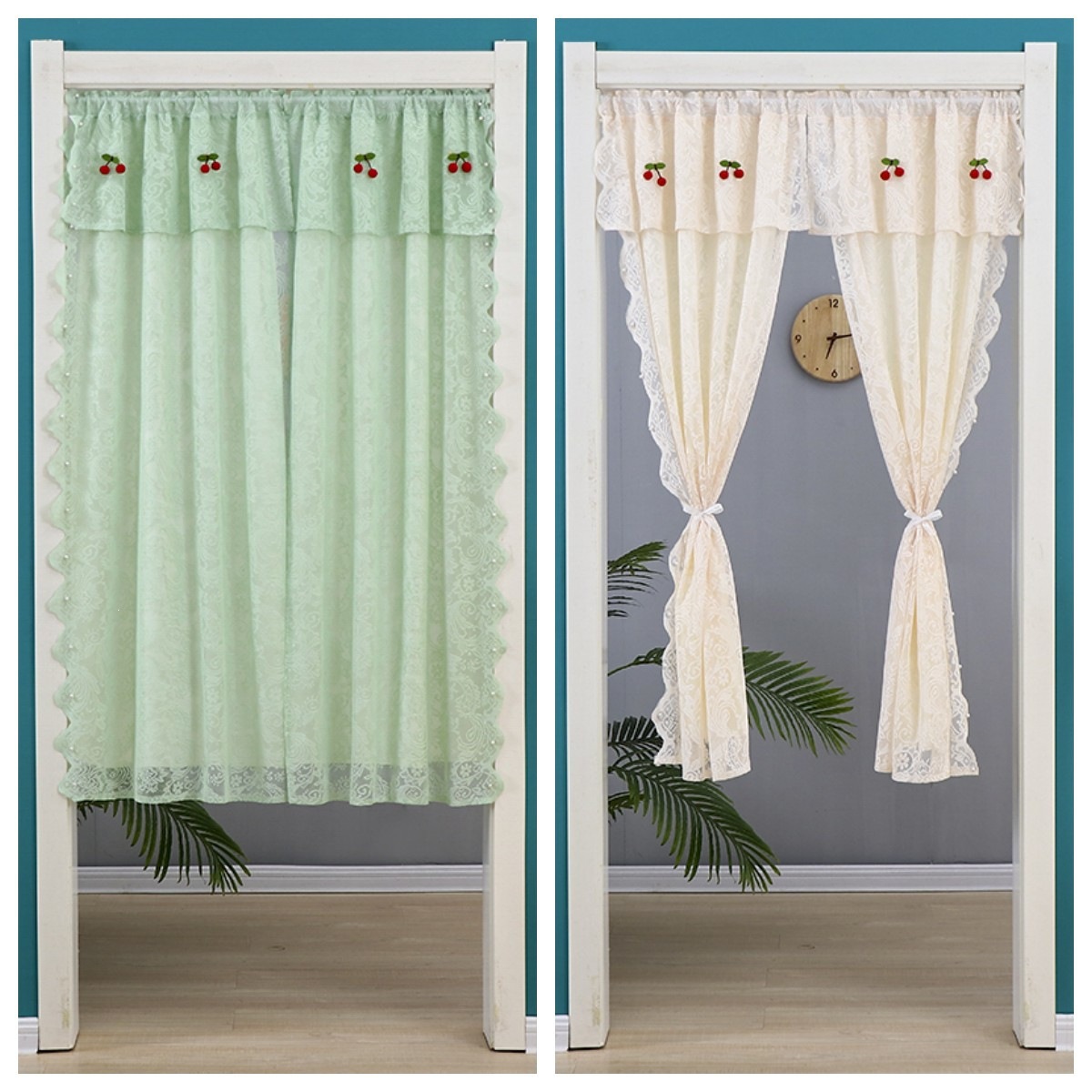 Door curtain, lace curtain, partition, kitchen, bedroom, home use, privacy screen, decorative sheer curtain, retractable hanging curtain