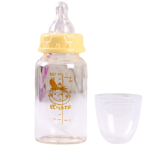 Bainbao newborn baby standard caliber anti-flatulence baby high temperature resistant crystal diamond glass bottle mother and baby supplies