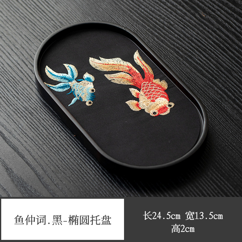 Wuxinji 重竹レトロ中国風の新しいティートレイポットホルダー吸水性ドライバブルテーブル中国風パターンカンフーティーセット茶|undefined