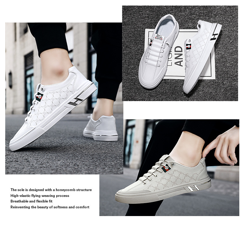 Sneakers, Herren-Sommer, Herrenschuhe, 2023, neu, atmungsaktiv, Sport, lässig, Netzschuhe, Jugend, trendy, vielseitig, weiß, Herrenschuhe_voghion.com