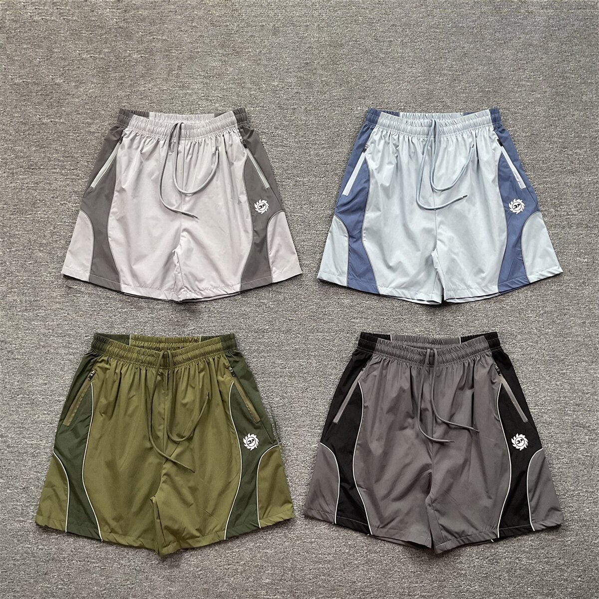 Cross-border foreign trade broken planet American-style patchwork sports shorts men's and women's outdoor casual drawstring beach pants