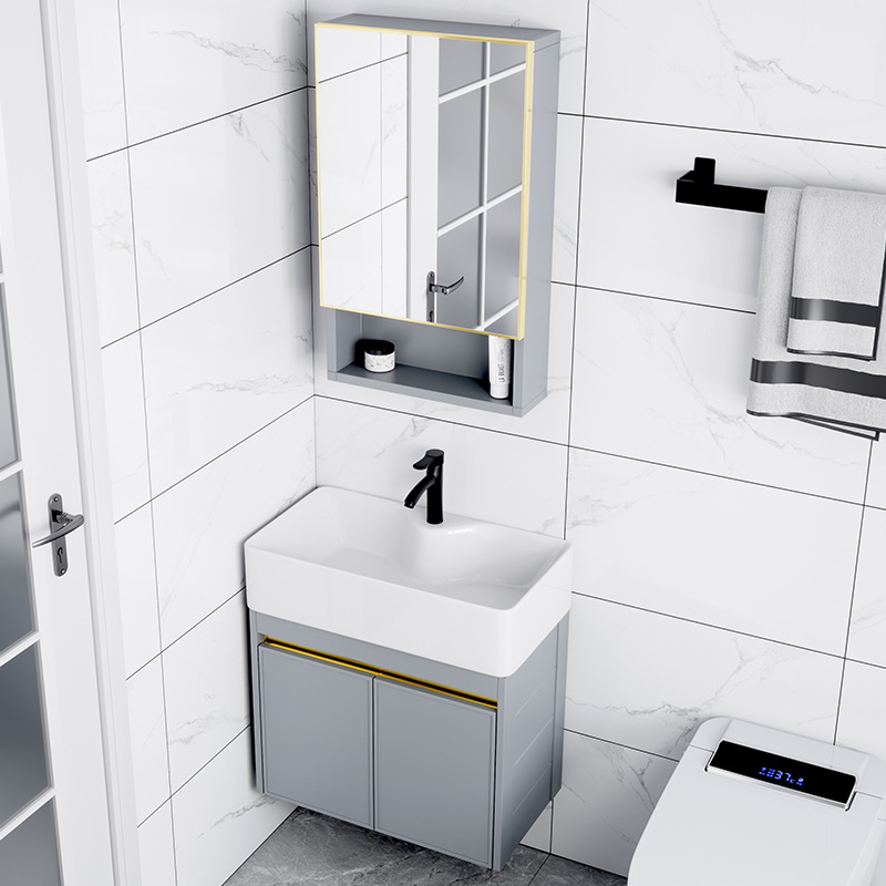 Apartamento pequeño hogar montado en la pared lavabo combinación balcón ultra estrecho tamaño pequeño lavabo cuarto de baño mesa de lavado