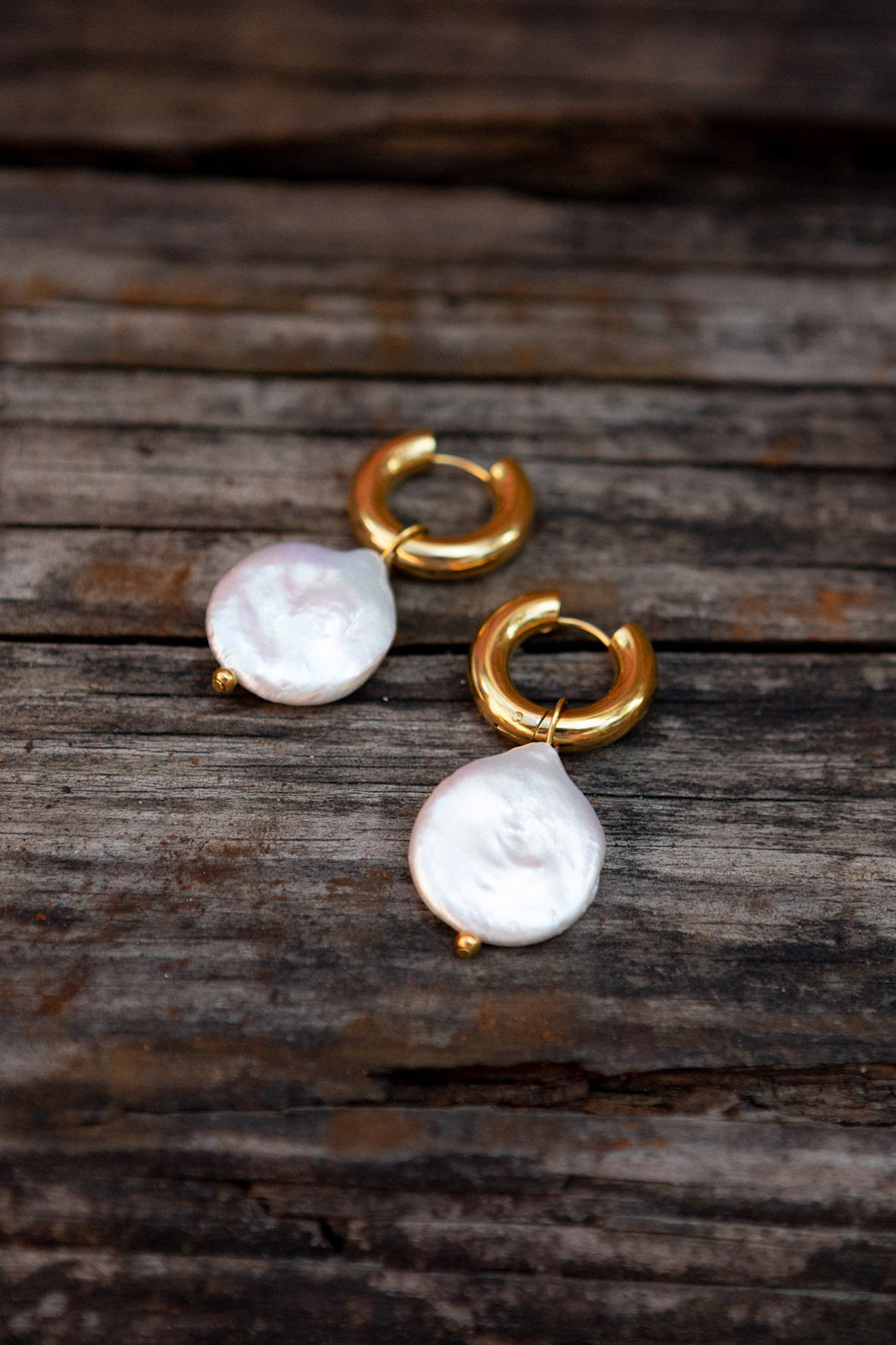 304 Stainless Steel Ear Needle Material 18K Gold Plated Plating Material 1 Pair Simple Style Water Droplets 302 Stainless Steel Freshwater Pearl 18K Gold Plated Drop Earrings