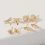 保色时尚简约花卉耳钉