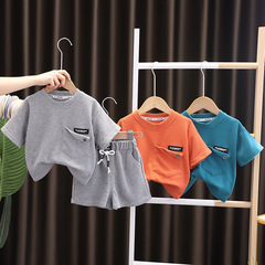 Children's Summer Casual Cotton Short Sleeve Two-Piece Set Baby Korean Style Loose 0-4 Years Old Wholesale Shorts Set Trendy
