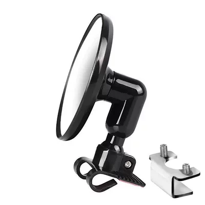 Large field of view rear view auxiliary mirror — adjustable angle