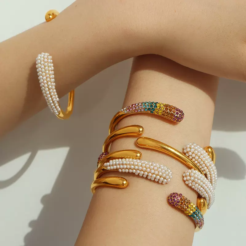 欧美ins风格时尚百搭款钛钢18k镀金高级感手镯女小众设计感新品