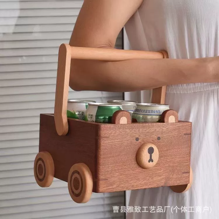 Мультяшный деревянный медведь игрушка коробка для хранения Настольная косметика Коробка для отделки портативная коробка для хранения пива