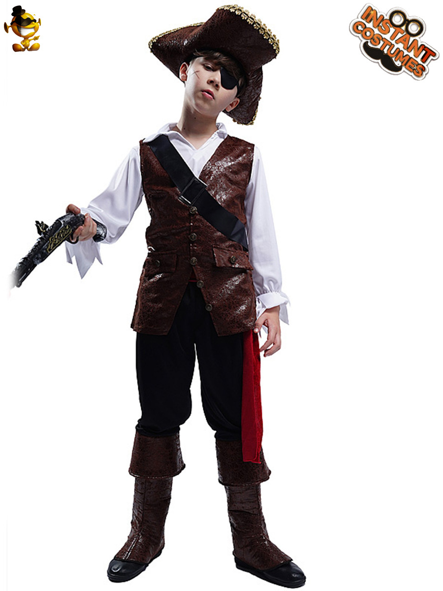 Halloween niños traje de pirata de los niños capitán pirata Cosplay carnaval fiesta etapa rendimiento traje