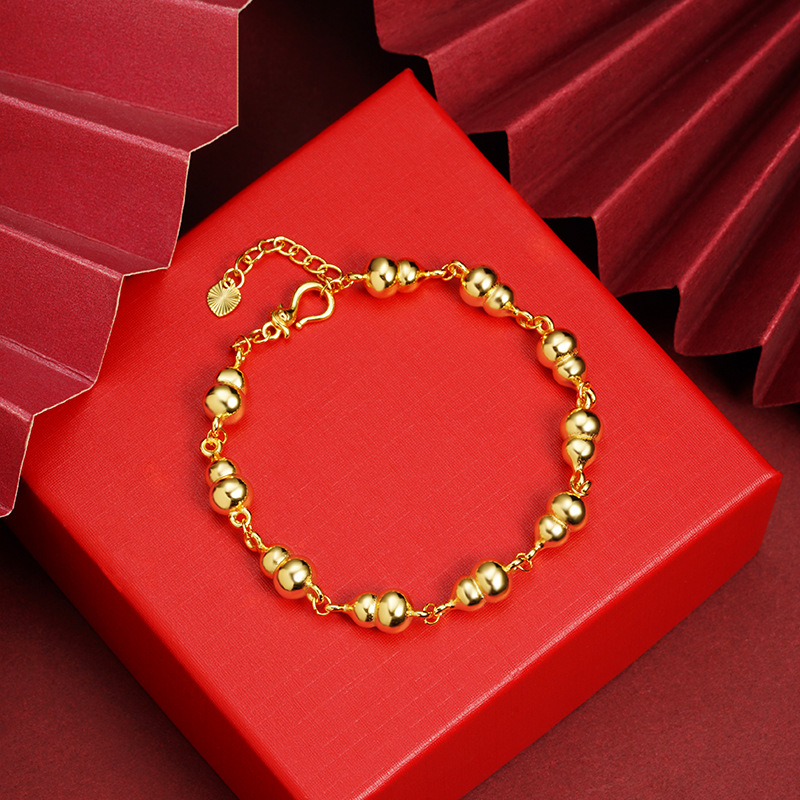 Nuevo gufa sha pulsera de oro nacional marea retro calabaza Fulu pulsera temperamento masculino y femenino bronce joyas chapadas en oro al por mayor