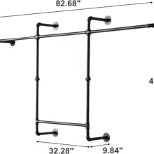 跨境工业服装架铁艺服装展示架壁挂式管道衣服架重型服装店货架