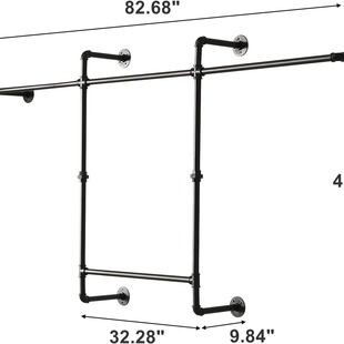 Cross-border industrial clothing rack iron clothing display rack wall-mounted pipe clothes rack heavy clothing store shelf