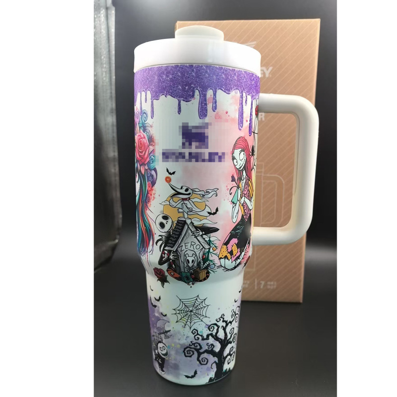 亚马逊万圣节40oz冰霸杯卡通大容量便携汽车杯不锈钢手提保温杯|undefined