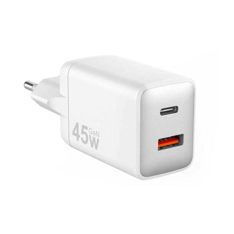 双端口支持USB Type C PD快速gan充电器适用于苹果iPhone 12 13
