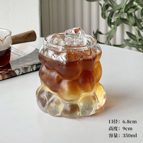 Personalized Ins-style Coffee Cup with Handle, Heat-resistant Borosilicate Glass, for Milk Latte, Water, Juice