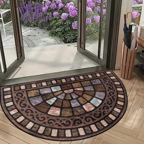 Transfronterizos TEMU retro alfombra americana puerta de entrada inodoro resistente a la suciedad y alfombra de desgaste fácil de cuidar