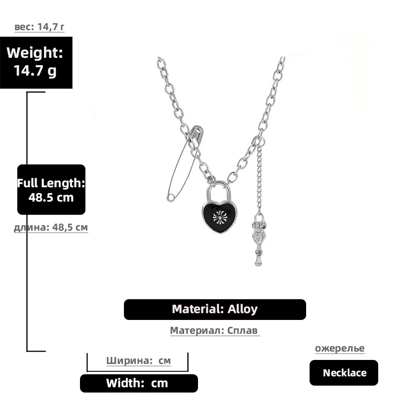 Fashion Hip-hop Lock-shape Necklace display picture 2