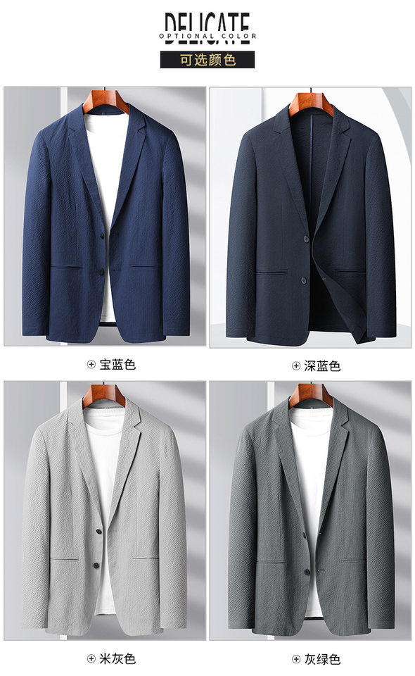 Áo vest nam dáng ôm mỏng nhẹ chống nhăn chống nắng dài tay một hàng hai cúc — Màu xám gạo, Xanh lam bảo, Xanh đậm, Xám xanh chi tiết 6