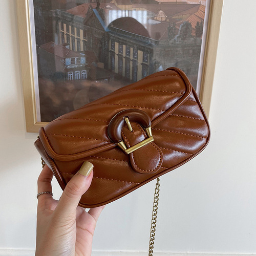  New Trendy Light Luxury Summer Women's Bag Versatile Small Fragrance Style Embroidered Thread Chain Design Crossbody Mini Small Bag