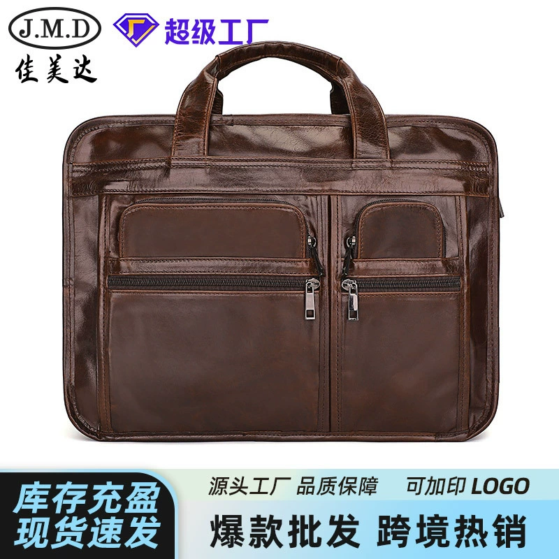 Shoulder Laptop Bag J.M.D Retro European Style, genuine leather, 39.5×15.5×30 cm