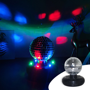外贸新款LED七彩变色舞台灯自动旋转party灯mirror ball-阿里巴巴