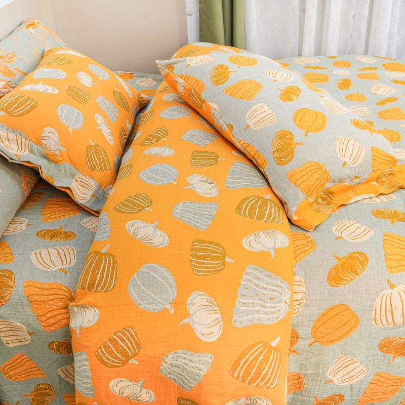 Kit de hilo de doble capa de lavado aeróbico con agua, conjunto de cuatro piezas para dormitorios estudiantiles, conjunto de tres piezas en la cama lavable a máquina para cuatro estaciones