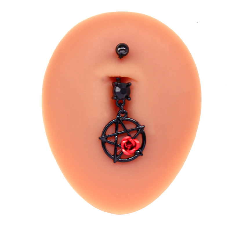 Rosen Pentagramm Bauchnabelpiercing Aus Sterlingsilber_voghion.com