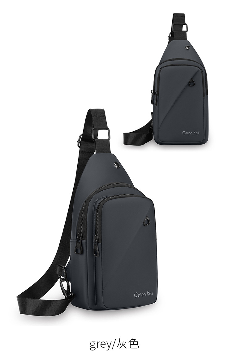 Bolso bandolera de un solo hombro deportivo impermeable de gran capacidad para hombre 2025 primavera mochila de pecho de moda casual simple