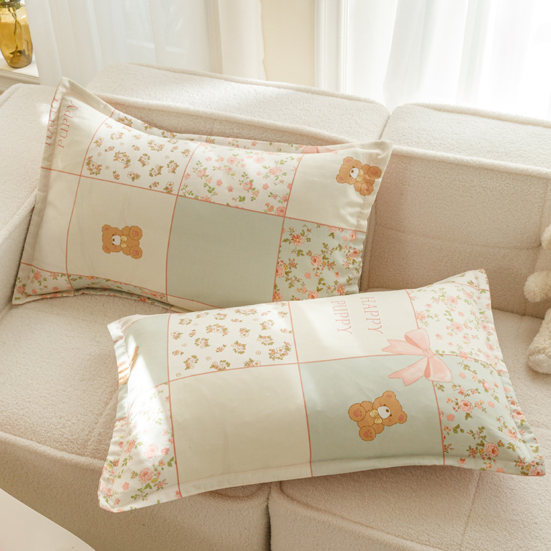 Funda de almohada absorbente de sudor simple Funda de almohada de algodón 48x74cm Couple adulto en casa Funda de almohada de dormitorio de estudiante individual
