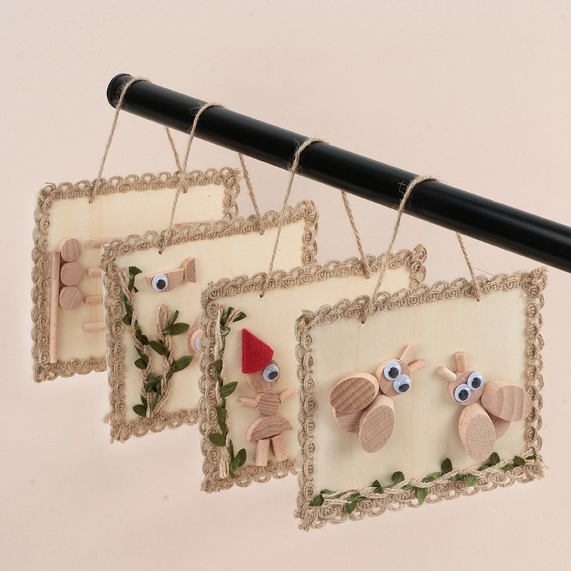 Weiweihu briy paquete de material de pintura hecha a mano jardín de infantes entrenamiento práctico material didáctico de madera maciza juguetes educativos creativos para niños