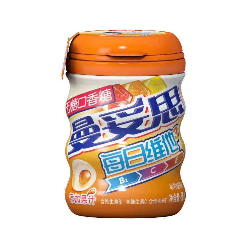 曼妥思 Chewy inflatable sugar crispy soft heart beads mint 37g*15 pieces of cola bubble gum mix and match flavor