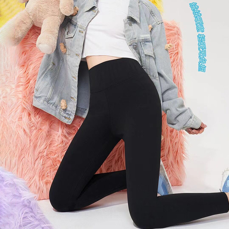 Shark Pants for Women in Autumn and Winter, Wholesale High-Waisted Tummy Control Pants, Effective Thickened Slimming Yoga Pants That Can Be Worn Outside